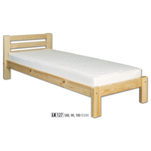 HMmax Postel jednolůžková LK 127 masiv borovice rozměry postele: 90 x 200, Barevné provedení dřeva: natural - přírodní