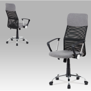 Artium Kancelářská židle, šedá látka, černá MESH, houpací mech, kříž kovový - KA-V204 GREY
