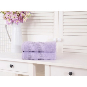 2x froté ručníky světle fialové bavlněné 50x90 Estrella (450g/m2)