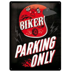 Plechová cedule Biker parking only 303/108