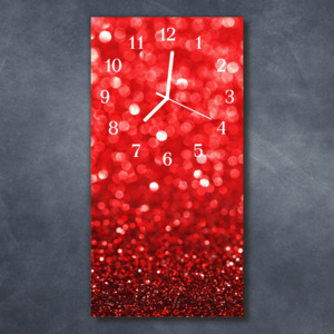 Nástěnné hodiny obrazové na skle - Perličky červené