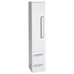 MEREO - Koupelnová skříňka, závěsná bez nožiček, pravá, bílá/bílá (CN668)