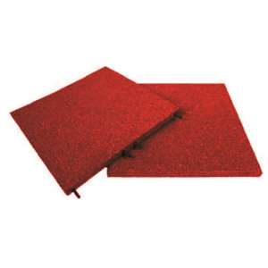 Červená gumová dlaždice (V30/R00) - délka 50 cm, šířka 50 cm a výška 3 cm