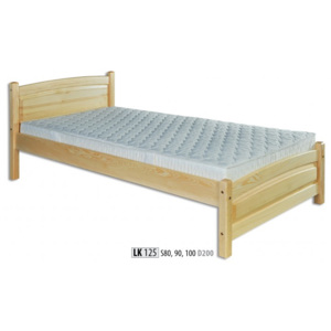 HMmax Postel jednolůžková LK 125 masiv borovice rozměry postele: 80 x 200, Barevné provedení dřeva: dub