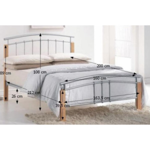 Tempo Kondela Kovová manželská postel MIRELA rozměr: 160x200