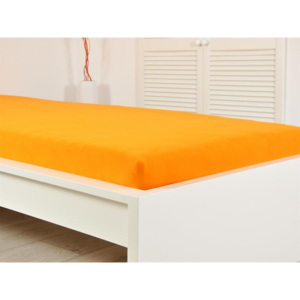 Oranžové jersey napínací prostěradlo 90x200 (135g/m2)