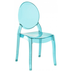 Akrylátová jídelní nebo kuchyňská modrá židle - MERTON