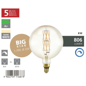 EGLO Stmívatelná LED žárovka Eglo 11687 Big Size E27 29cm