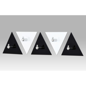 Set (5ks) nástěnných věšáků, černý a bílý akrylát / chrom, GC3511-5