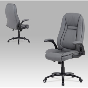 Artium Kancelářská židle, šedá eko-kůže, kříž kov černý, houpací mechanismus - KA-G301 GREY