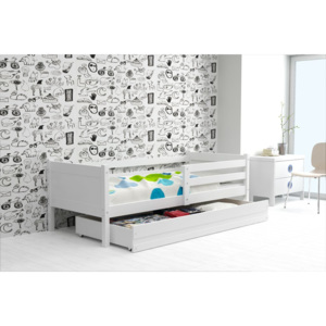 Dětská postel s úložným prostorem a matrací v bílé barvě 80x190 cm F1366