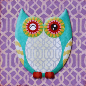 Obraz na plátně - Colorful owl 3, 28x28 cm