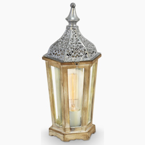 EGLO Stolní lampička Vintage KINGHORN Eglo 49277 stříbrná