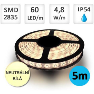 LED21 LED pásek 5m 60ks 2835 4,8W/m Neutrální voděodolný