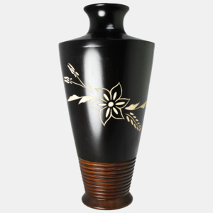 Dřevěná váza 36 cm Thajsko hnědočerná