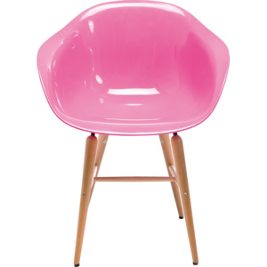 Židle s opěrkou ruky Forum Wood - růžová