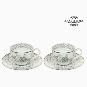 Sada 2 hrnků a talíře 13 x 8 x 10 cm - Queen Kitchen Kolekce by Bravissima Kitchen