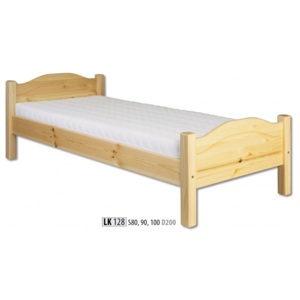 HMmax Postel jednolůžková LK 128 masiv borovice rozměry postele: 80 x 200, Barevné provedení dřeva: natural - přírodní