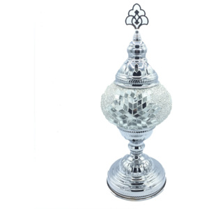 Šeherezád Orientální skleněná mozaiková lampa Beyaz - stolní