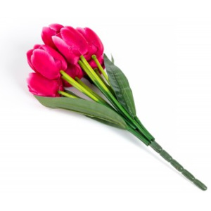 Kytice umělých tulipánů růžová