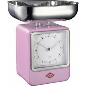 Kuchyňská váha na 4kg s hodinami Wesco (barva-růžová)