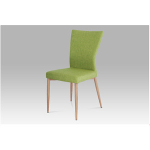 Jídelní židle látka zelená / nohy kov (dekor dub) AC-1116 GRN2