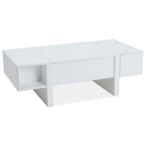 Konferenční stolek 120x60 cm v bílé barvě s možností nastavení výšky KN945