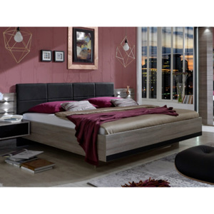 Moderní postel CORONA dub truefel/černá