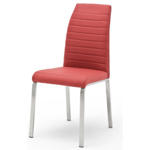 Moderní jídelní židle FLORES A ekokůže červená