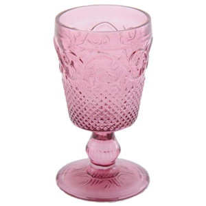 Katie Alice - sklenice Pink Goblet (Stylizovaná sklenice v růžové barvě s krásnými reliéfy se perfektně kombinuje s kolekcí Ditsy Floral.)