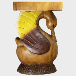 Dřevěná stolička labuť 51 cm Thajsko