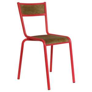 Sada 2 jídelních židlí s červenou kovovou konstrukcí Red Cartel Pilot