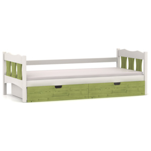 Klasická dětská postel s úložným prostorem vyrobená z masivu ALENKA MV224