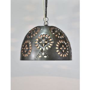 Mosazná lampa v orientálním stylu s jemným vzorem, ruční práce, 29x22cm