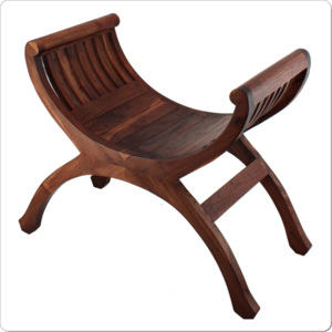 Taburetka dřevěná stylová stolička římská z masivu teaku MZZ27 dřevěné taburetky