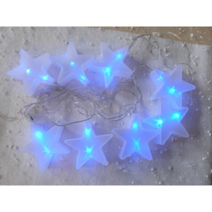 FDL Světelný LED řetěz na baterie - 8x LED ozdoby ve tvaru hvězd 40263
