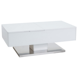Konferenční stolek 110x60 cm v bílé barvě s možností nastavení výšky KN955