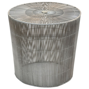 Železný konferenční stolek ve stříbrné barvě Premier Housewares Templar, ⌀ 46 cm