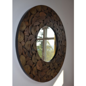 Velké zrcadlo ze dřeva teak SOLEDAD 92X92 Cm