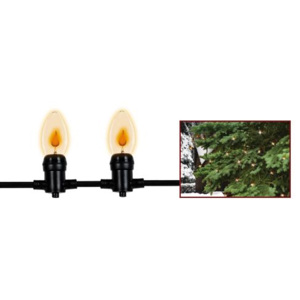 Plameň (klasická žiarovka)- vianočná reťaz- IP44, teplá biela
