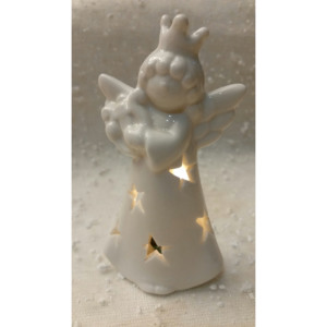 FDL Porcelánová figurka anděl LED 13cm 12150