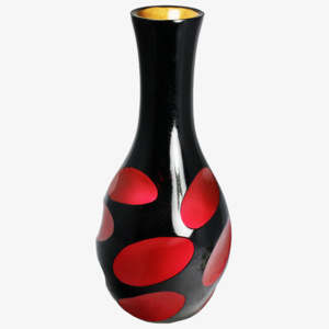 Váza černo-růžová 38 cm Thajsko