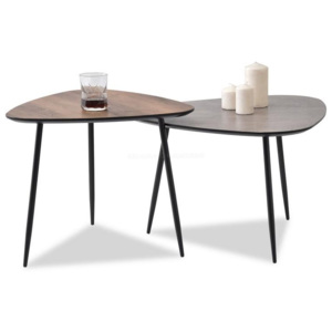 Komplet stolků COLOF XL beton + COLOF S ořech