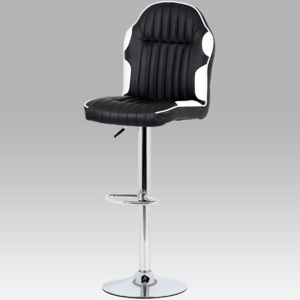 Barová židle AUB-610 WT koženka černá a bílá - Autronic