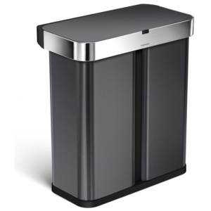 Bezdotykový odpadkový koš Simplehuman Recycler s hlasovým a pohyb.sensorem, 58 L, černý