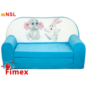 Dětská pohovka FIMEX sloník světle modrá