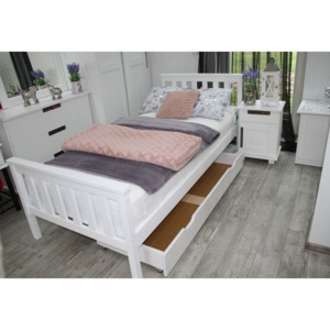Jednolůžková postel SWAG, 120x200, bílá