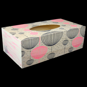 Krabice na kapesníky růžovo-bílá
