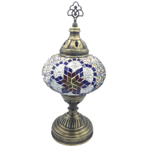 Šeherezád Orientální skleněná mozaiková lampa Ebru - stolní