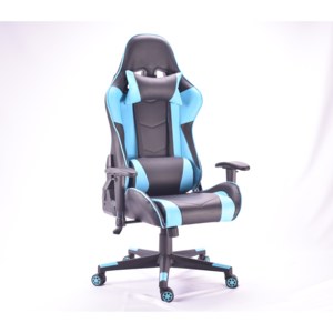 Bezdoteku Kancelářská židle MUSTANG černá s modrými pruhy